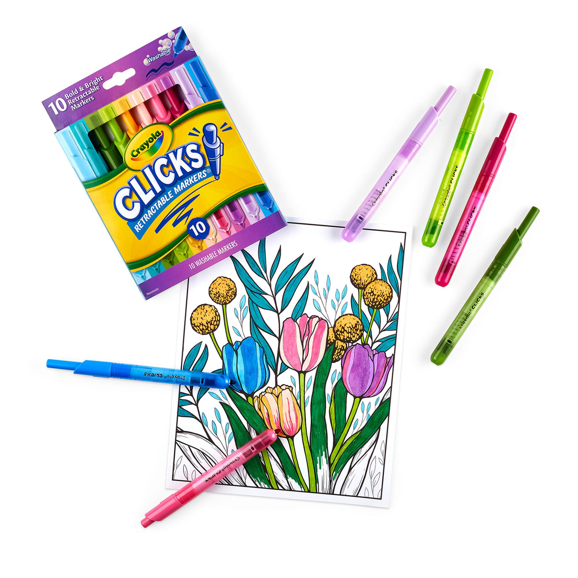 Crayola® Washable CLICKS Bold/Brignt Retractable Markers